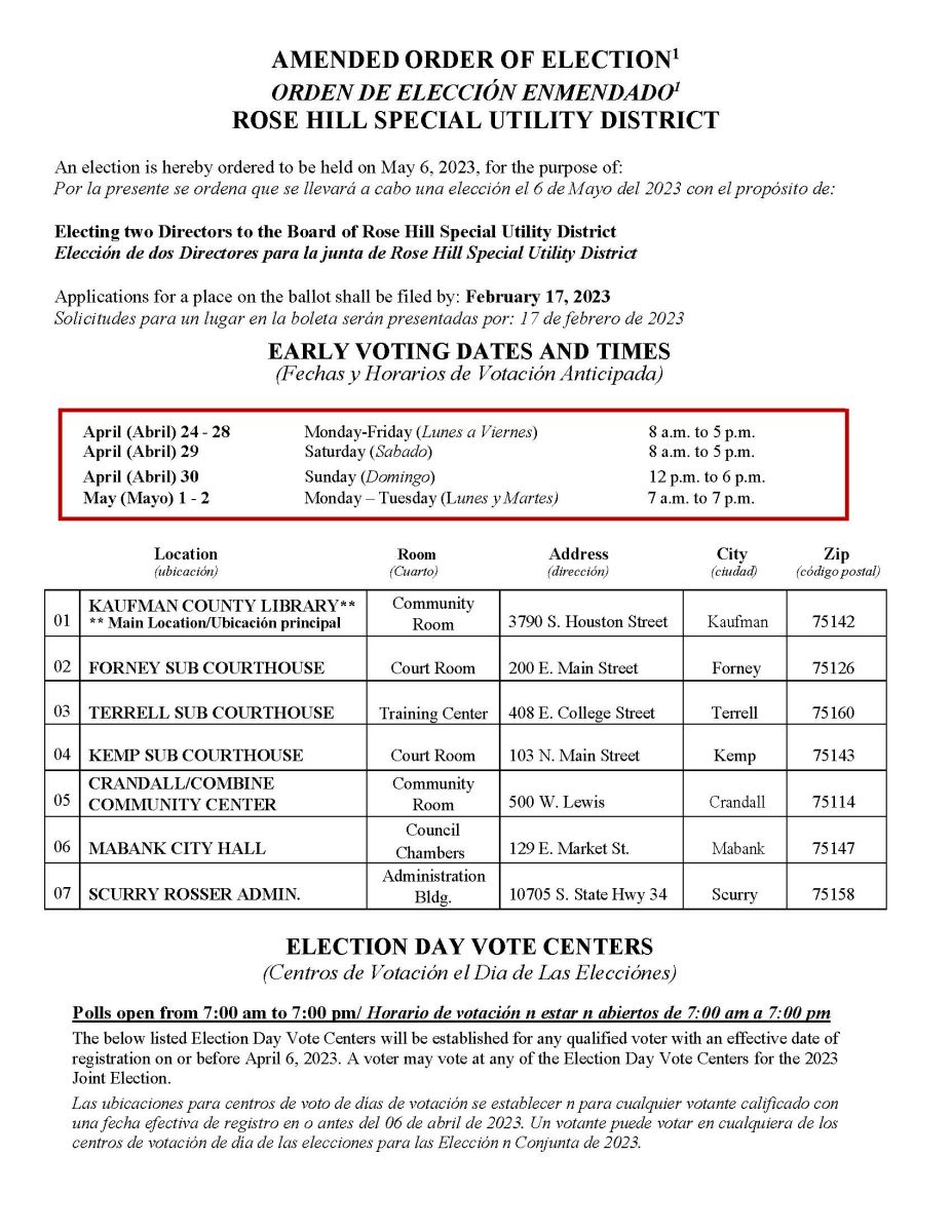 Amended Order of Election Page 1